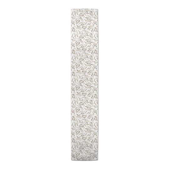 90" Greige Leaves Table Runner